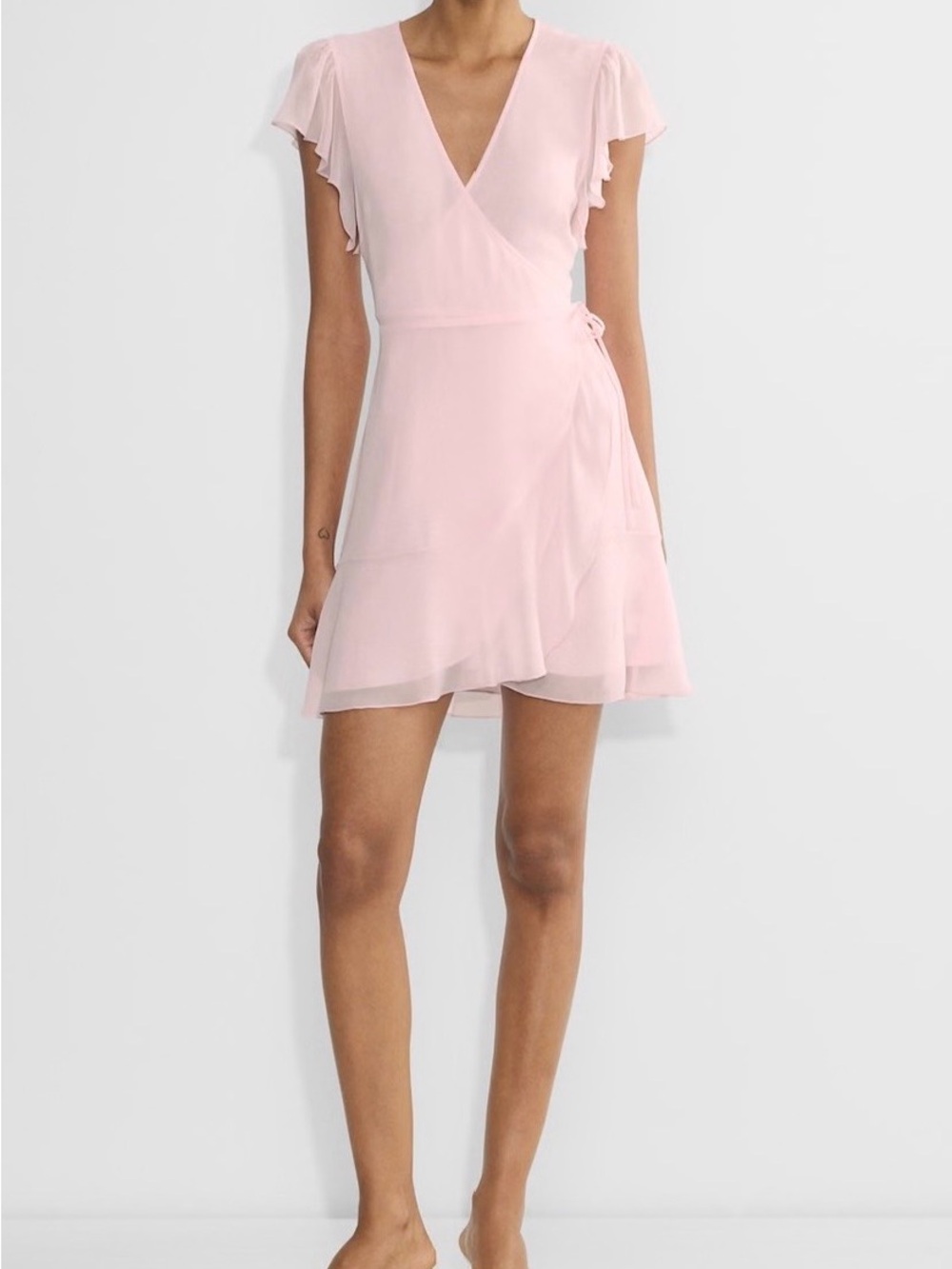 Wilfred Soft Blush Wrap Mini Dress